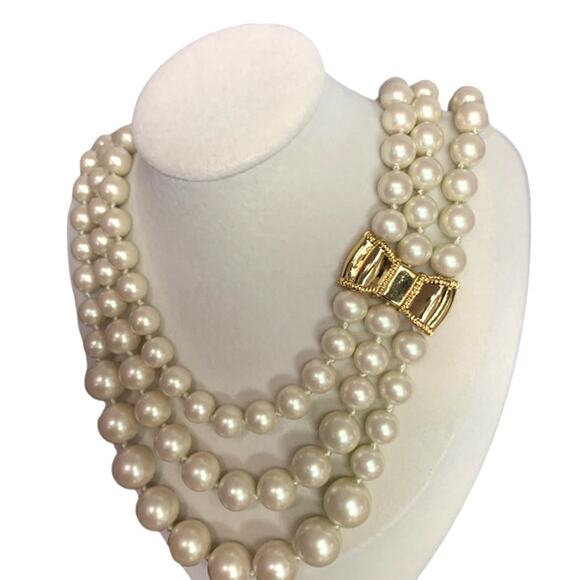 KATE SPADE New York Moon River Simulated Pear Pave Bow Rose Gold Tone Necklace - Picture 2 of 4